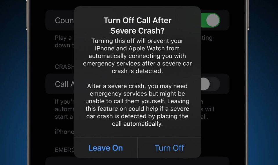 依安苹果14维修分享 iPhone 14 和 Apple Watch 上关闭崩溃检测 