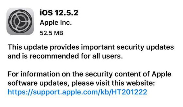 依安苹果手机维修分享iOS12.5.2发布，建议所有老苹果用户安装 